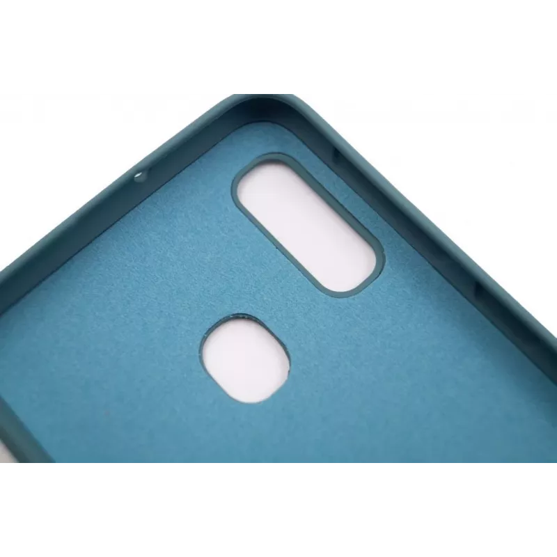 Evelatus Samsung Galaxy A20e pehme puudutusega silikoonist ümbris rihmaga, sinine