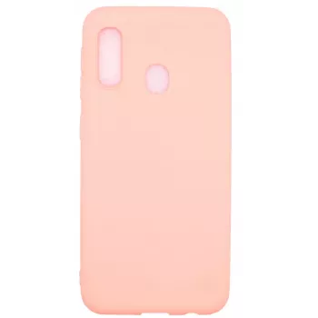 Evelatus Samsung Galaxy A20e Soft Touch Silicone Case with Strap Pink