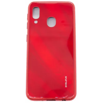 Evelatus Samsung Galaxy A20e veevirvendusega täisvärviline galvaniseeritud karastatud klaasist ekraanikaitse punane