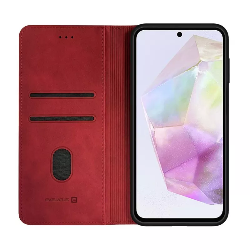 Evelatus Samsung Galaxy A35 raamatukujuline ümbris punane