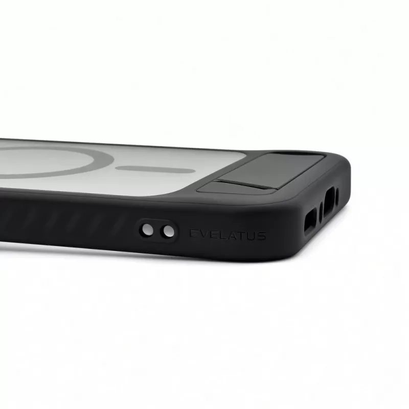 Evelatus Samsung Galaxy A37 / A36 kummikattega MagSafe alusega must ümbris