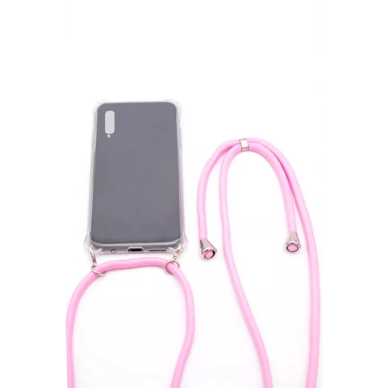 Evelatus Samsung Galaxy A50 Case with Rope Lanyard Pink Transparent