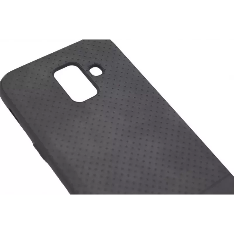 Evelatus Samsung Galaxy A6 2018 TPU Case with Metal Plate for Magnetic Car Holder Black