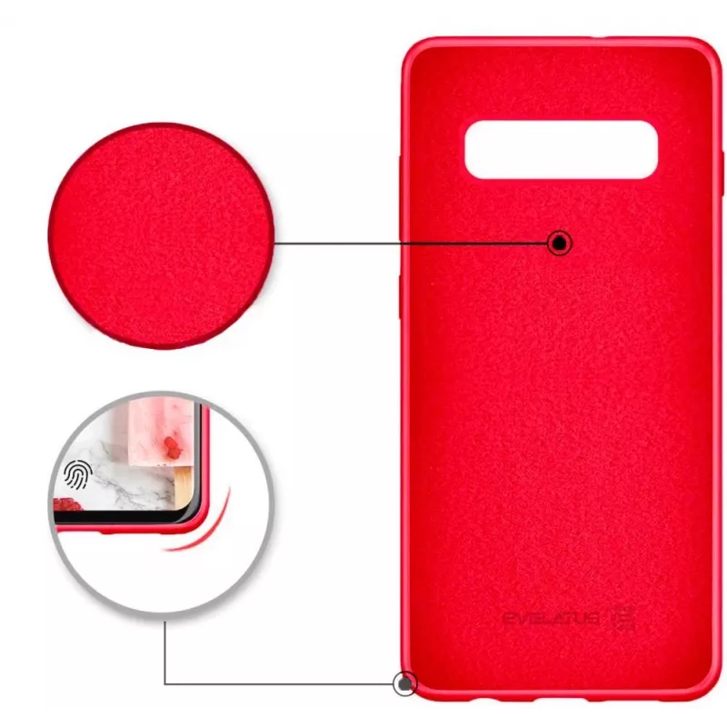 Evelatus Samsung Galaxy S10 Plus pehme silikoonist kate punane