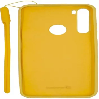 Evelatus Soft Touch Silicone Case with Strap for Xiaomi Redmi Note 8 / Redmi Note 8 2021 - Yellow
