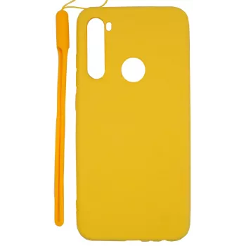 Evelatus Soft Touch Silicone Case with Strap for Xiaomi Redmi Note 8 / Redmi Note 8 2021 - Yellow