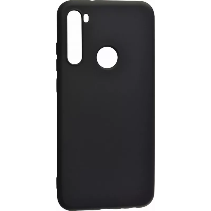 Evelatus Soft Touch Silicone Case with Strap for Xiaomi Redmi Note 8 / Redmi Note 8 2021 - Must