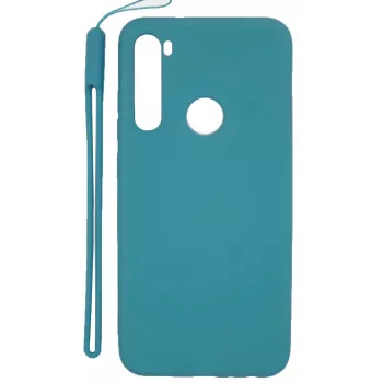 Evelatus Soft Touch Silicone Case with Strap for Xiaomi Redmi Note 8 / Redmi Note 8 2021 - Blue