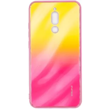 Evelatus Xiaomi Redmi 8 Water Ripple Gradient Color Anti-Explosion Tempered Glass Case Gradient Yellow-Pink
