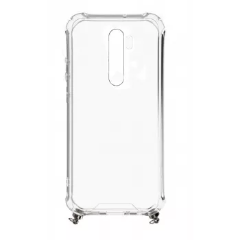 Evelatus Xiaomi Redmi Note 8 Pro Silikoonist läbipaistev tagakaas TPU kaelapaelaga Space Gray