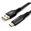 everActive CBB-1CBL USB-A to USB-C punutud kaabel LCD võimsuse kuvaga, 1m, 3A, must