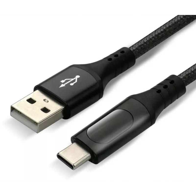 everActive CBB-1CBL USB-A to USB-C punutud kaabel LCD võimsuse kuvaga, 1m, 3A, must