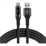 everActive CBB-1CBL USB-A to USB-C punutud kaabel LCD võimsuse kuvaga, 1m, 3A, must