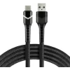 everActive CBB-1CBR USB-A to USB-C RGB LED punutud kaabel 1m 3A must
