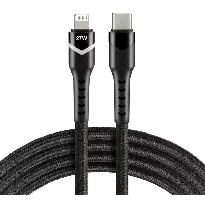 everActive CBB-1CIR USB-C to Lightning RGB LED-kaabel 1m 27W PD must