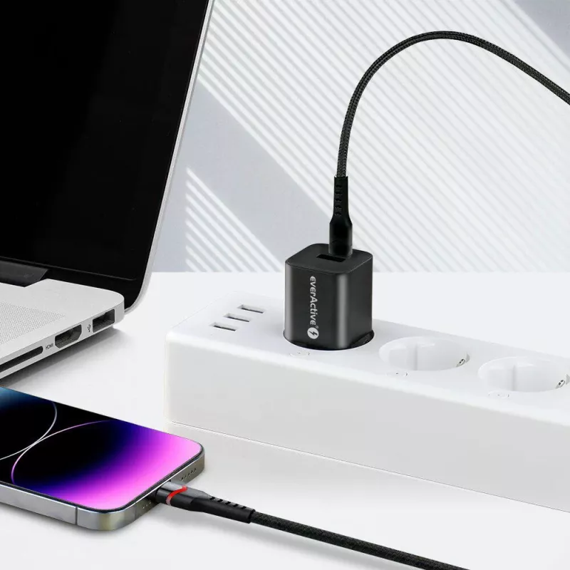 everActive CBB-1CIR USB-C to Lightning RGB LED-kaabel 1m 27W PD must
