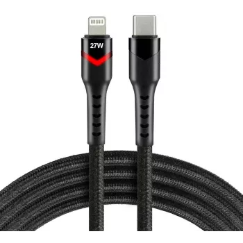 everActive CBB-1CIR USB-C to Lightning RGB LED-kaabel 1m 27W PD must