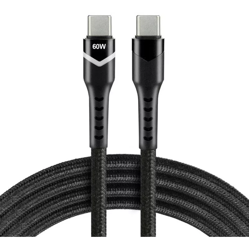 everActive CBB-1PDR USB-C to USB-C RGB LED punutud kaabel 100cm 3A 60W