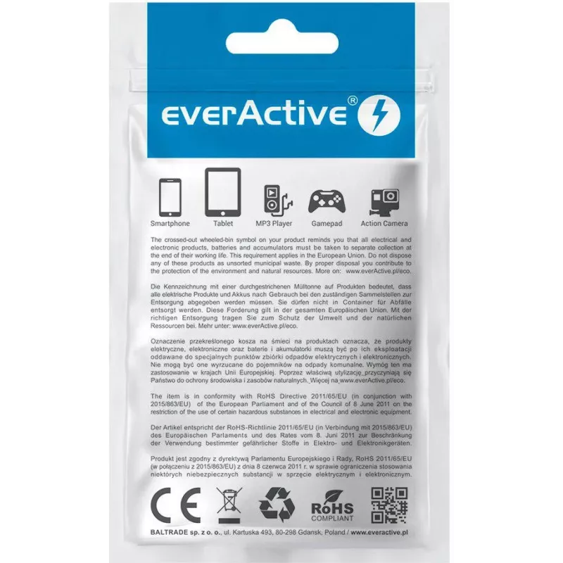 everActive CBB-2PDR USB-C to USB-C RGB LED Punutud kaabel 2m 3A 60W Must