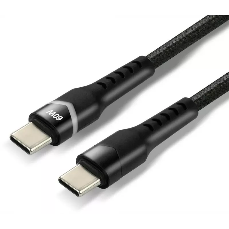 everActive CBB-2PDR USB-C to USB-C RGB LED Punutud kaabel 2m 3A 60W Must