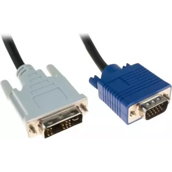Exertis Connect DVI-A isane VGA isase adapterkaabel, Single Link, 10 m, must, tüüblikruvid 127731