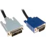 Exertis Connect DVI-A isane VGA isase adapterkaabel, Single Link, 10 m, must, tüüblikruvid 127731