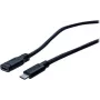 EXERTIS CONNECT USB 3.1 Gen 1 USB-C pikenduskaabel, isane to female, 2 m, 5 Gbit/s, must 150341