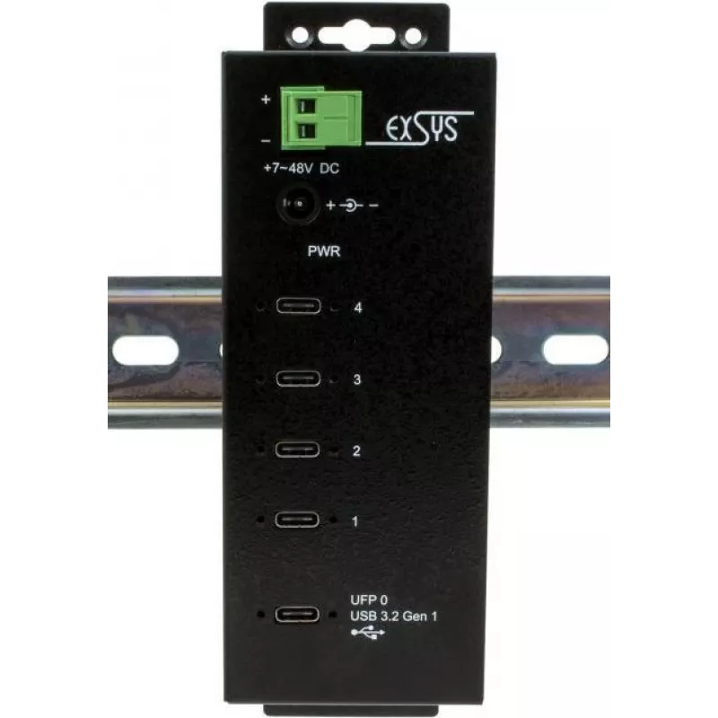 EXSYS EX-1144HMVS USB-C mitmeotstarbeline jaotur 4K HDMI, Gigabit Etherneti ja 3x USB 3.2 Gen 1 Type-A-ga