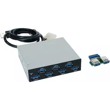 EXSYS EX-1167 7-pordne USB 3.0 sisemine jaotur, 3,5-tolline pesa, VIA VL810 kiibistik