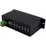 EXSYS EX-1179HMVS 7-porti USB 2.0 tööstuslik metallist jaotur DIN-liinile kinnitamisega, 480 Mbit/s, ESD-kaitse, -40 kuni 85°C