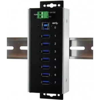 EXSYS EX-1187HMVS-WT 7-pordiline USB 3.2 Gen 1 tööstuslik metallist jaotur