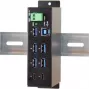 EXSYS EX-1197HMS 7-porti USB 3.1 Gen 1 tööstuslik DIN-liistule kinnitatav jaotur alalispinge toitega