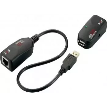 EXSYS EX-1441-2 Gigabit Etherneti pikendus koaksiaalkaabli kaudu komplekt, 1000 m ulatus, metallkorpus, must