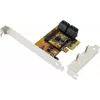 EXSYS EX-3517 7-pordiline SATA III PCIe x2 kontrollerkaart - ASMedia ASM1062 + JMicron JMB575S, 6Gbps, madala profiili kinnitusklamber kaasas