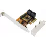 EXSYS EX-3517 7-pordiline SATA III PCIe x2 kontrollerkaart - ASMedia ASM1062 + JMicron JMB575S, 6Gbps, madala profiili kinnitusklamber kaasas
