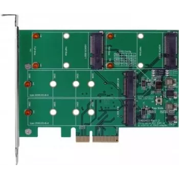 EXSYS EX-3649 kahe M.2 SATA III SSD RAID kontrollerkaart - PCIe 2.0 x2, ASM1062R, RAID 0/1/JBOD, alglaaditav, kuumvahetus, madal profiil
