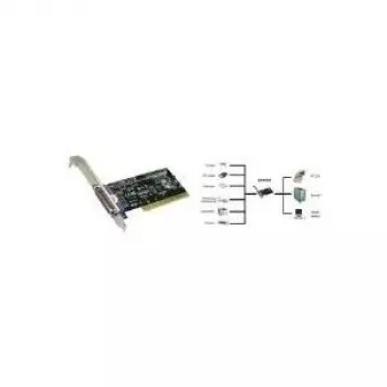 EXSYS EX-41010 PCI-X paralleeladapter, IEEE 1284, DB25 emane, MosChip MCS9901, madal profiil