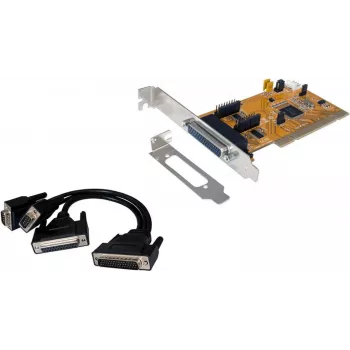 EXSYS EX-43360 PCI-X adapter - 2x RS-232 jadaport + 1x paralleelport, MosChip, madal profiil