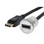 EXSYS EX-49185 Paneelpaigaldusega DisplayPort-adapterkaabel, 30 cm, isane-pesane, metallkorpus, 4K 60Hz
