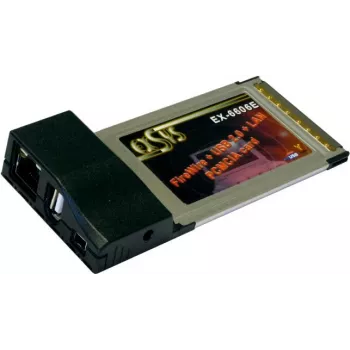 EXSYS EX-6606E CardBus 10/100 Ethernet + USB 1.1 + FireWire 400 kombineeritud adapter
