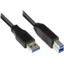 EXSYS EX-K1502 USB 3.2 Gen 1 kaabel, USB-A - USB-B, 0,5 m, must
