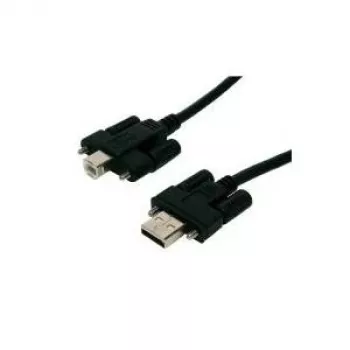 EXSYS EX-K1552V USB 2.0 kaabel, Type A isane - Type B isane, kinnituskruvidega, 2 m, must
