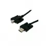 EXSYS EX-K1552V USB 2.0 kaabel, Type A isane - Type B isane, kinnituskruvidega, 2 m, must