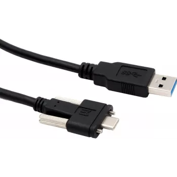 EXSYS EX-K1593V USB 3.2 Gen 2 kaabel, USB-A - USB-C, 1m, must, 10Gbps, 60W laadimine