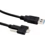EXSYS EX-K1593V USB 3.2 Gen 2 kaabel, USB-A - USB-C, 1m, must, 10Gbps, 60W laadimine