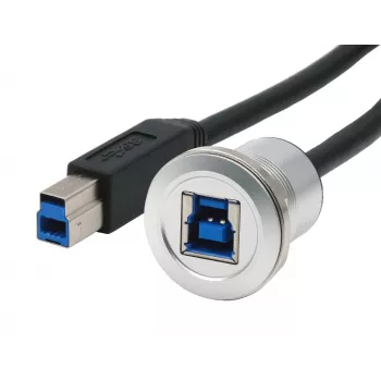 EXSYS Paneelile paigaldatav USB-B emane - USB-B isane adapterkaabel, USB 3.2 Gen 1, 30 cm, metallkorpus EX-49187