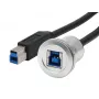 EXSYS Paneelile paigaldatav USB-B emane - USB-B isane adapterkaabel, USB 3.2 Gen 1, 30 cm, metallkorpus EX-49187
