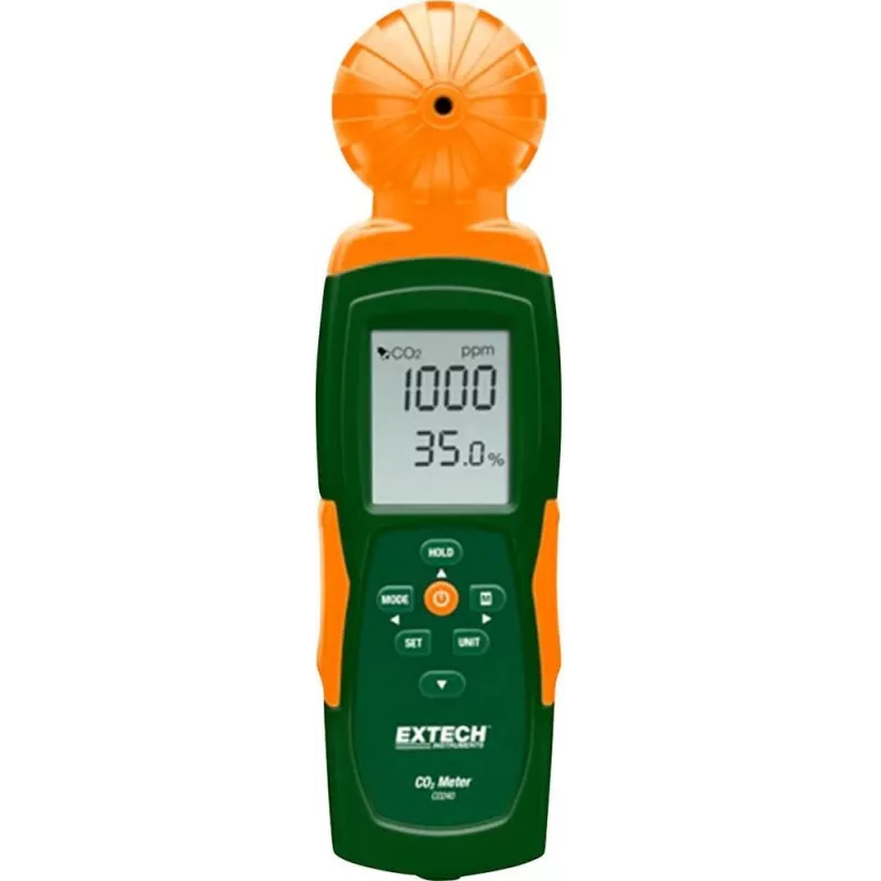 Extech CO240 süsinikdioksiidi mõõtur koos temperatuuri, USB andmeloggeriga, 0-9999 ppm