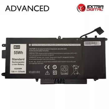Extra Digital Advanced NB442300 sülearvuti aku Dell K5XWW jaoks - 7270mAh, 7,6V, 4-elemendiline Li-ion