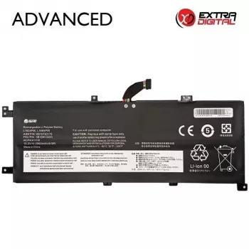 Extra Digital Advanced NB482887 sülearvuti aku Lenovo L18M4P90 jaoks, 2900mAh, Li-ion, 15.36V, 44.5Wh, 4-Cell, must